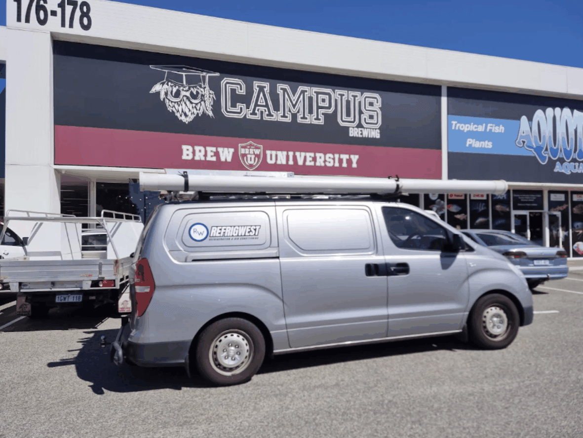 Refrigwest technician working on commercial refrigeration system in Perth